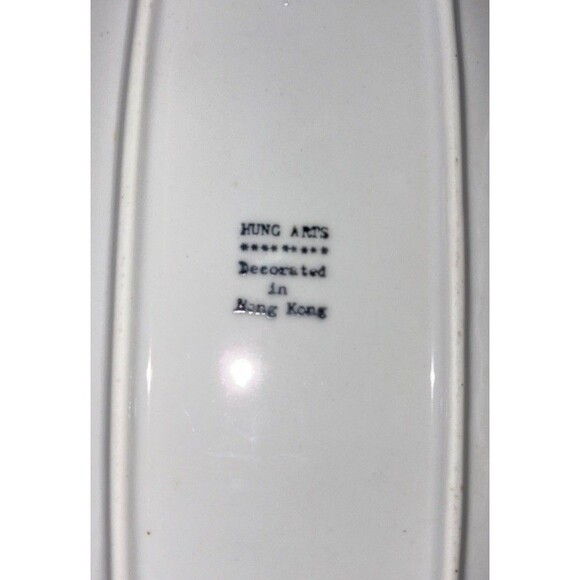 Hung Arts Blue White Floral Ceramic Butter Dish with Lid Made In Hong Kong - Picture 16 of 16